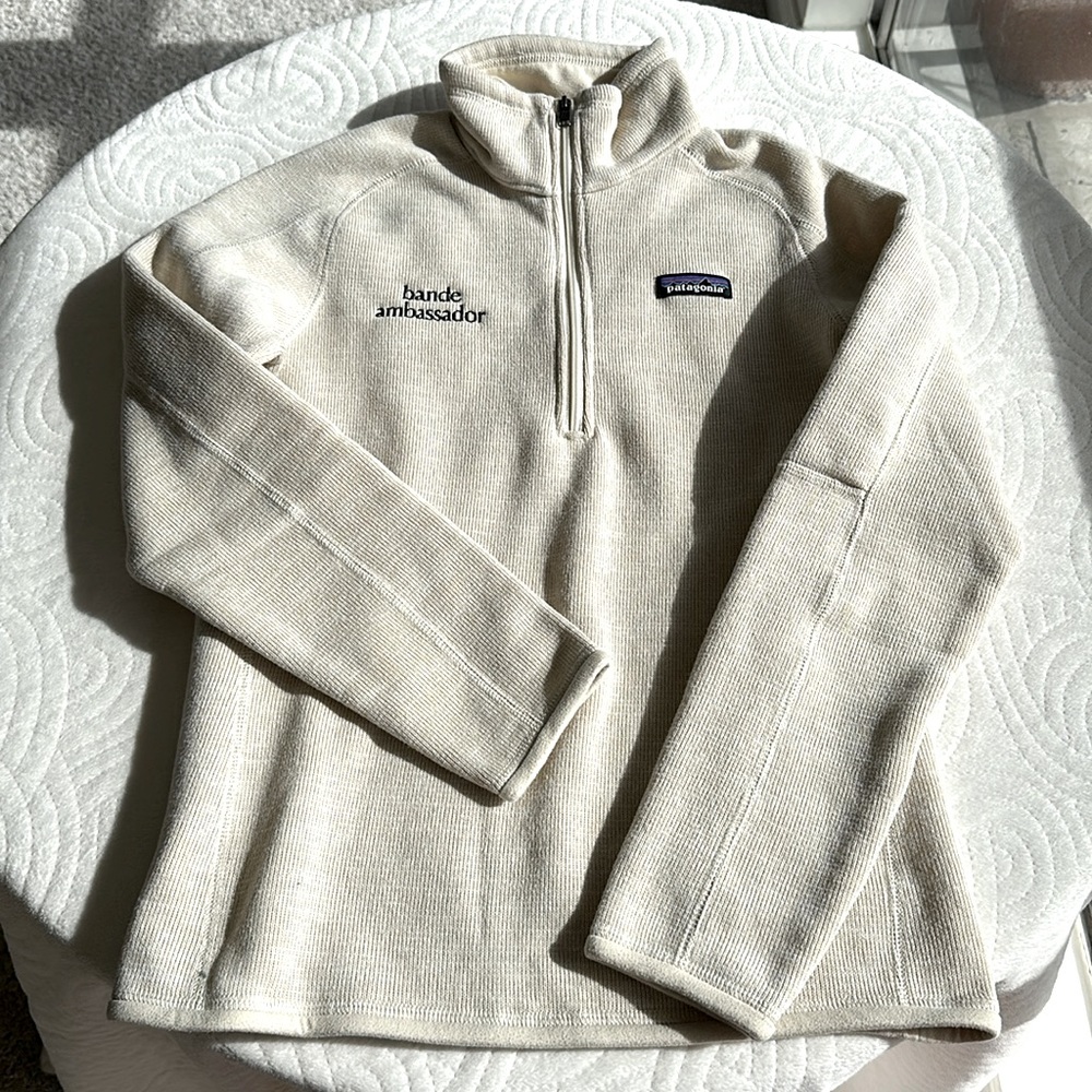 Patagonia fleece-lined off white free-lines sweat size:s